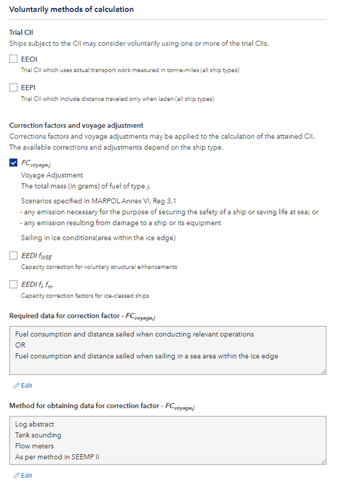 Calculation methodology